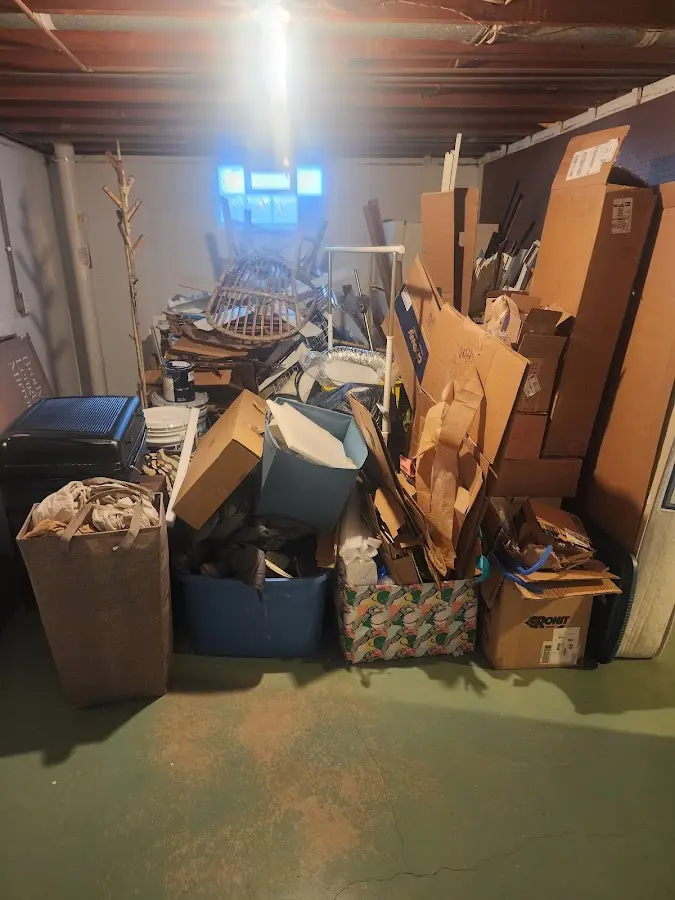 Roll-off dumpster container at job site for 15 Yard Dumpster Rental in Levant